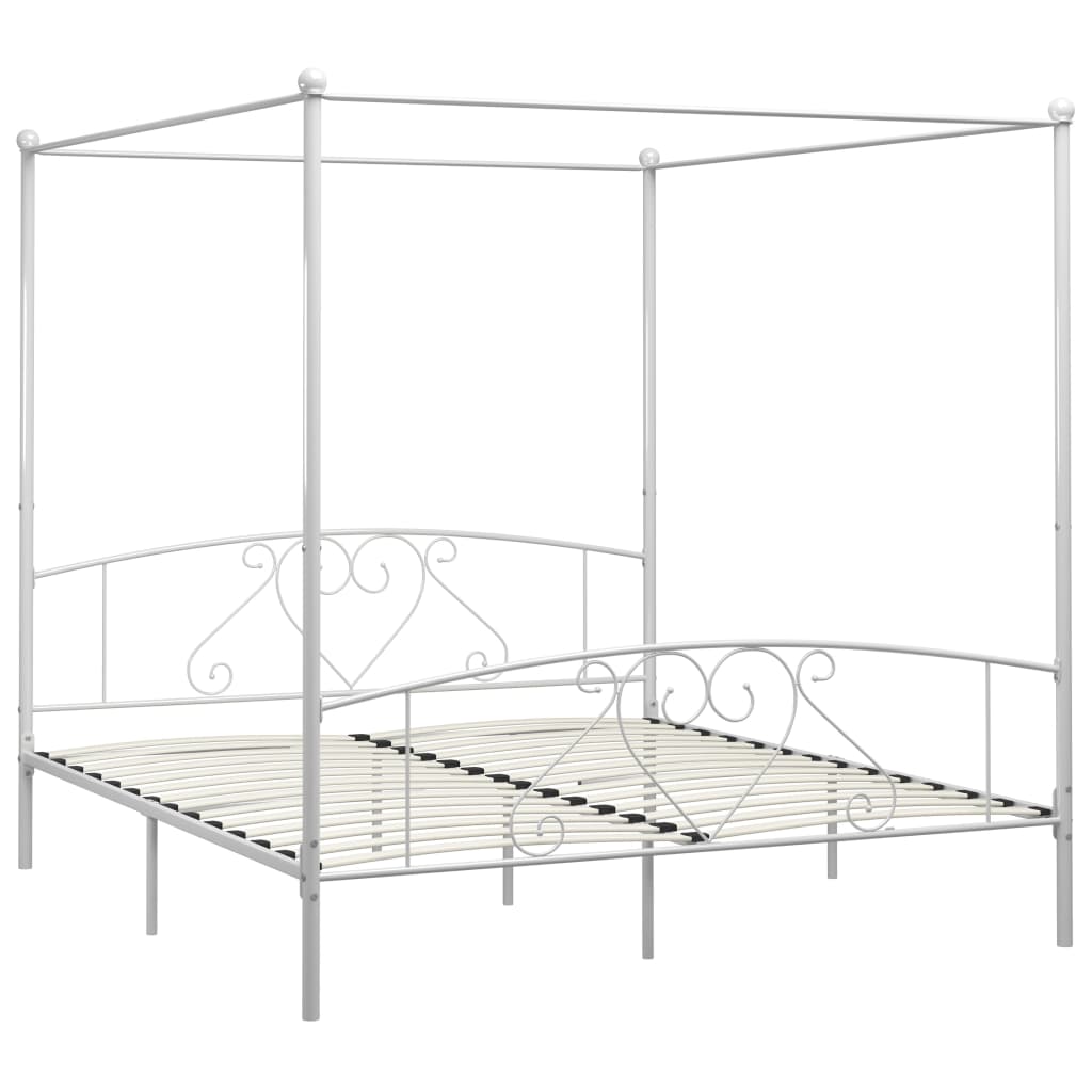 

vidaXL Hemelbedframe metaal wit 200x200 cm