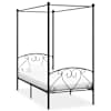 vidaXL baldahhiiniga voodiraam, must, metall, 90 x 200 cm