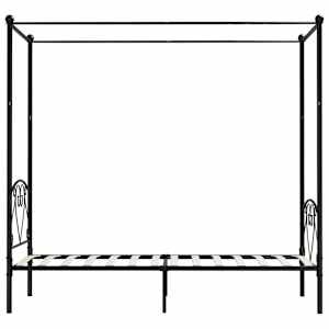 Rám postele s nebesy černý kovový 90 x 200 cm - obrázek 4