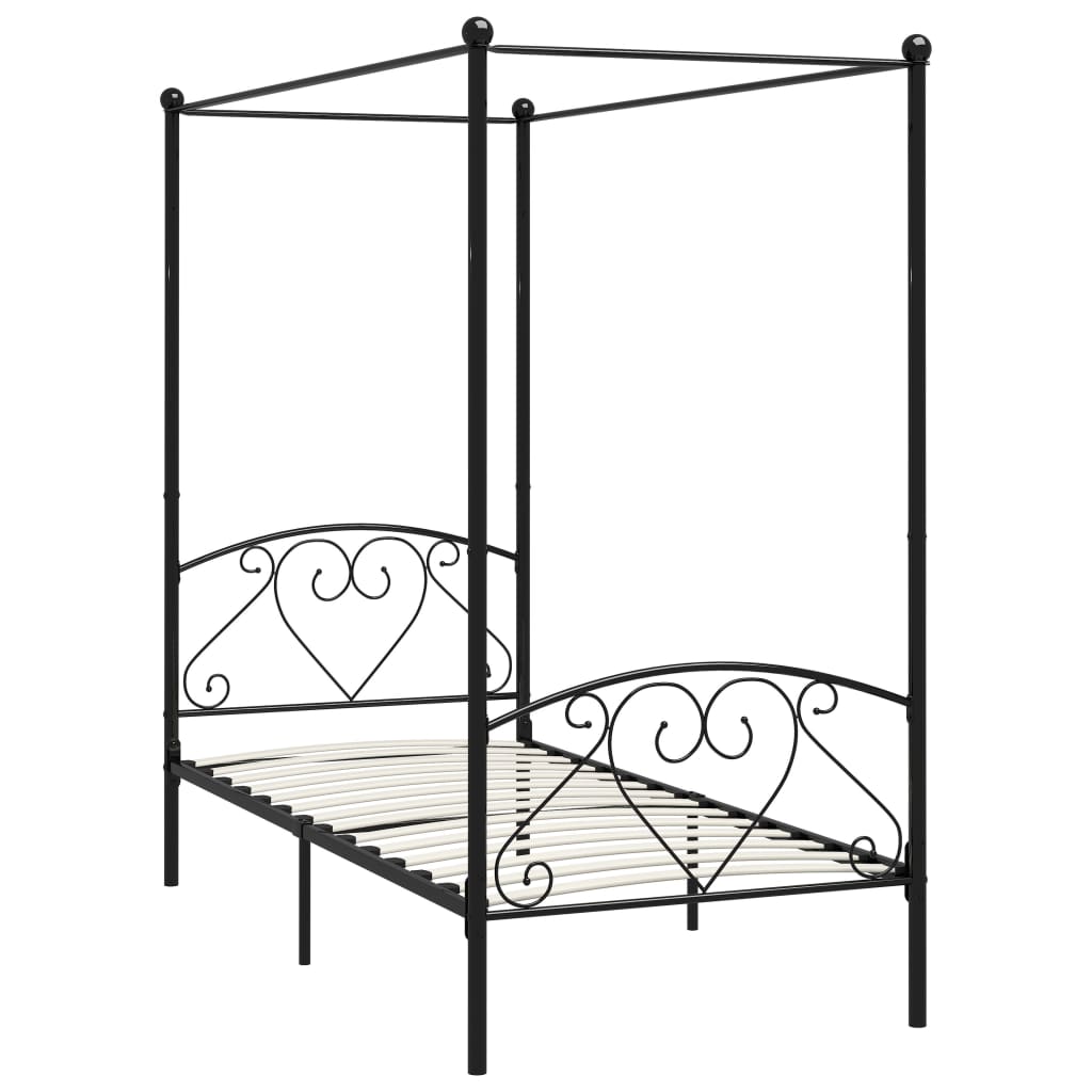 vidaXL Hemelbedframe metaal zwart 120x200 cm afbeelding