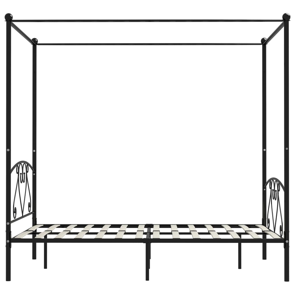Thumbnail - vidaXL Himmelbett-Gestell Schwarz Metall 140 x 200 cm