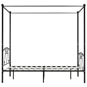Rám postele s nebesy černý kovový 160 x 200 cm - obrázek 4
