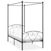 vidaXL baldahhiiniga voodiraam, hall, metall, 100 x 200 cm
