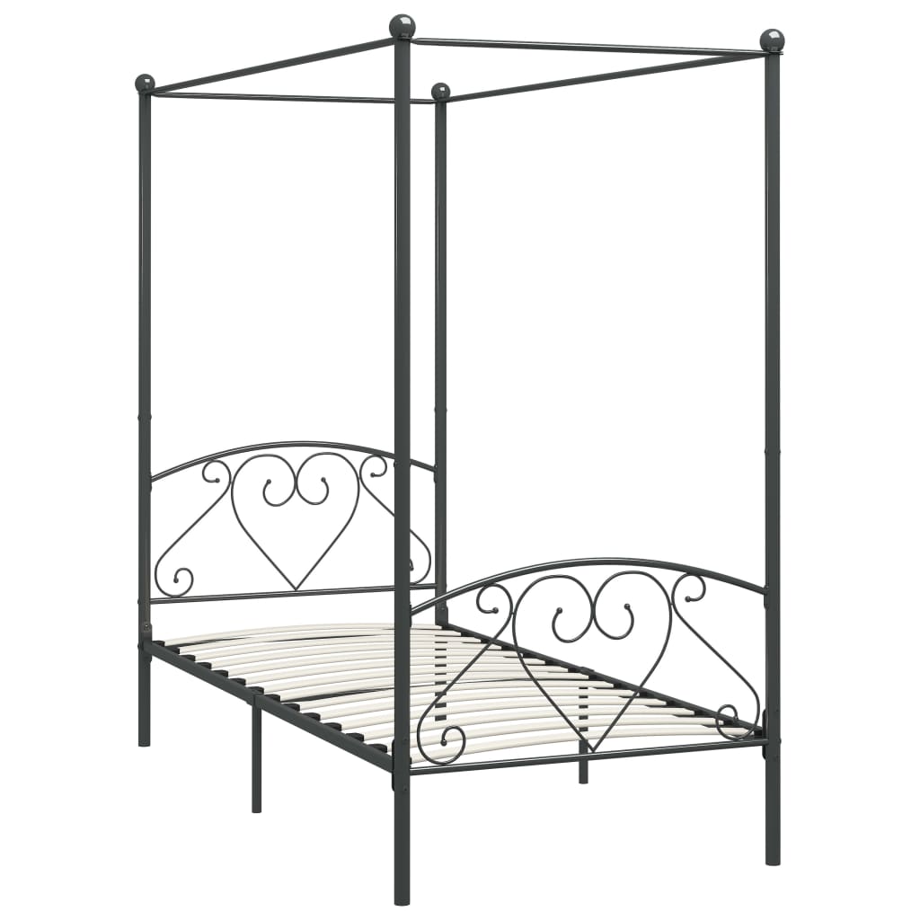 

vidaXL Hemelbedframe metaal grijs 100x200 cm