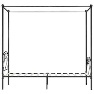 Rám postele s nebesy šedý kovový 100 x 200 cm - obrázek 4