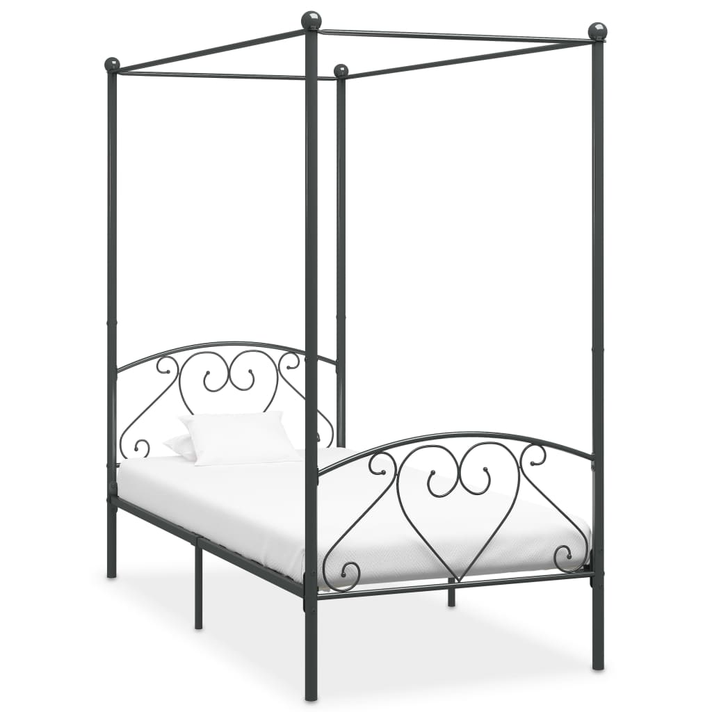 vidaXL sengestel til himmelseng 120 x 200 cm metal grå