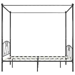 Rám postele s nebesy šedý kovový 200 x 200 cm - obrázek 4