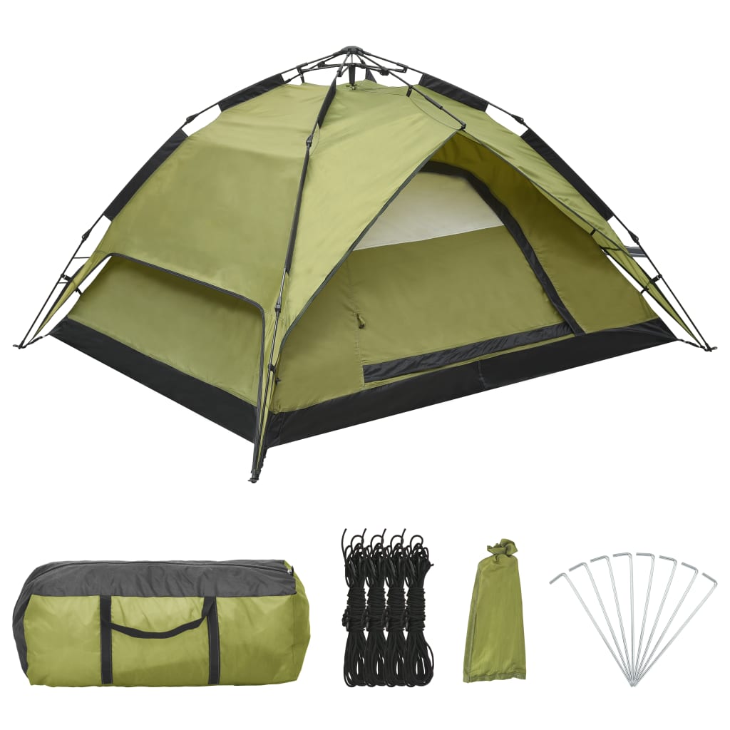 vidaXL Tenda da Campeggio Pop-Up 2-3 Persone 240x210x140 cm Verde