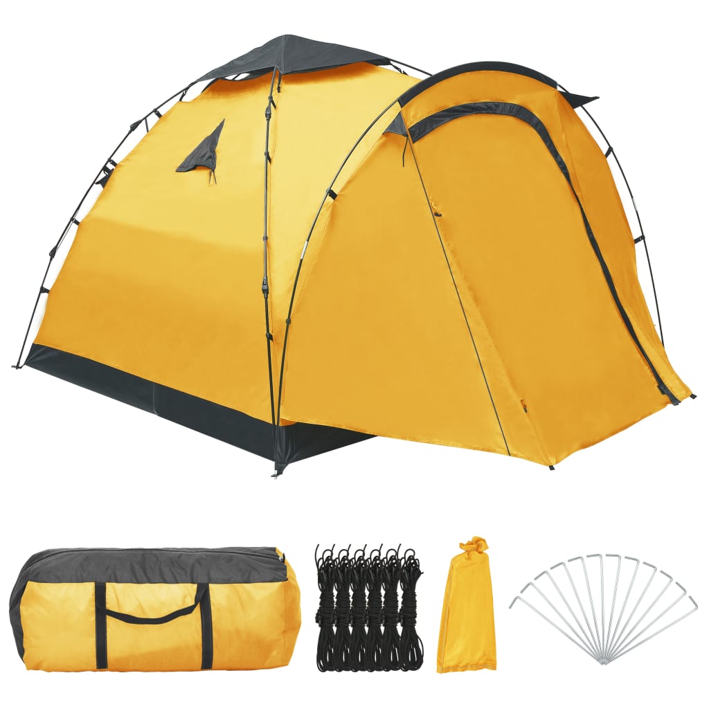 vidaXL izmetamā dizaina telts, trīsvietīga, dzeltena