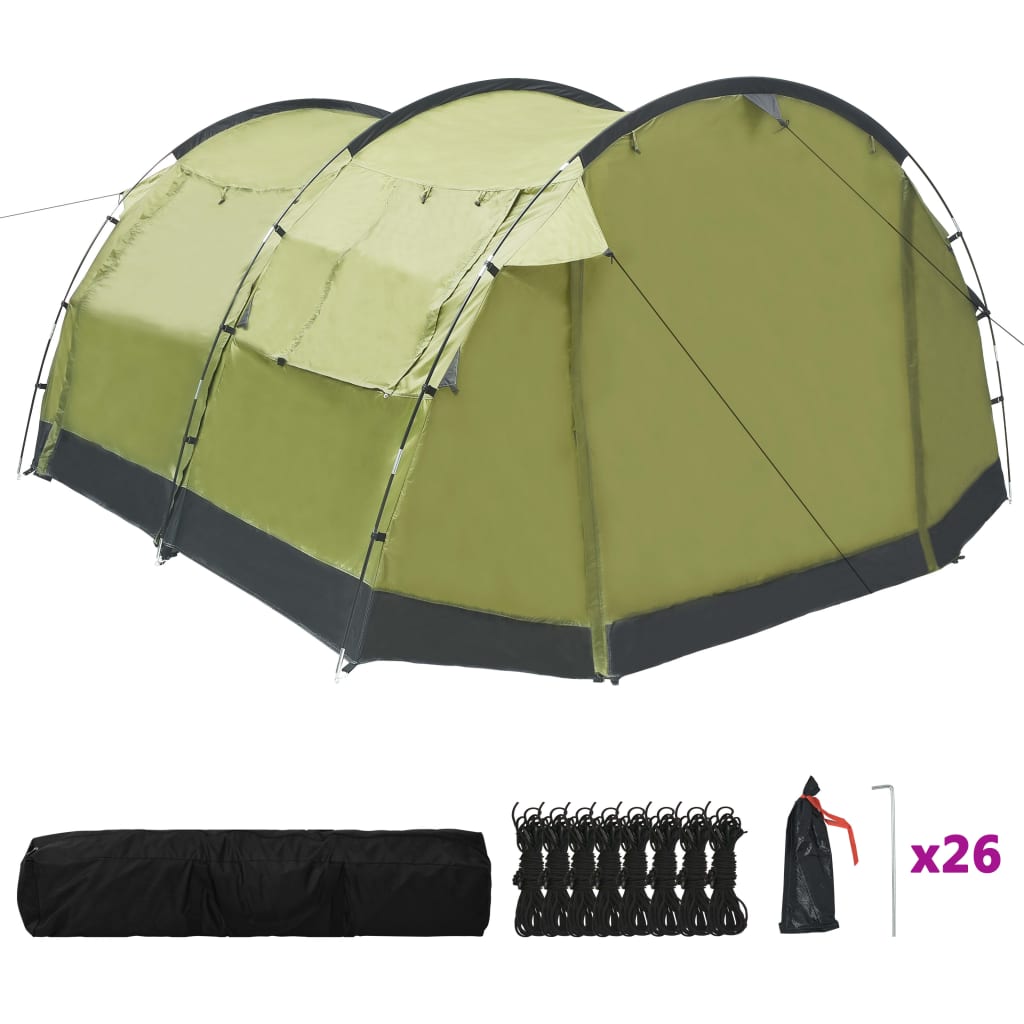 vidaXL Tunelski šator za kampiranje za 4 osobe zeleni