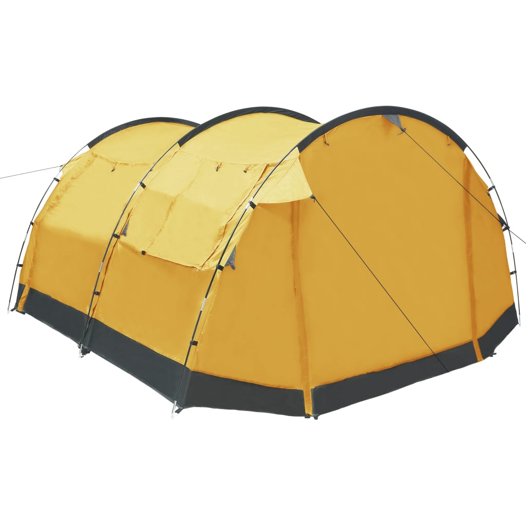 vidaXL tuneļveida telts, četrvietīga, dzeltena