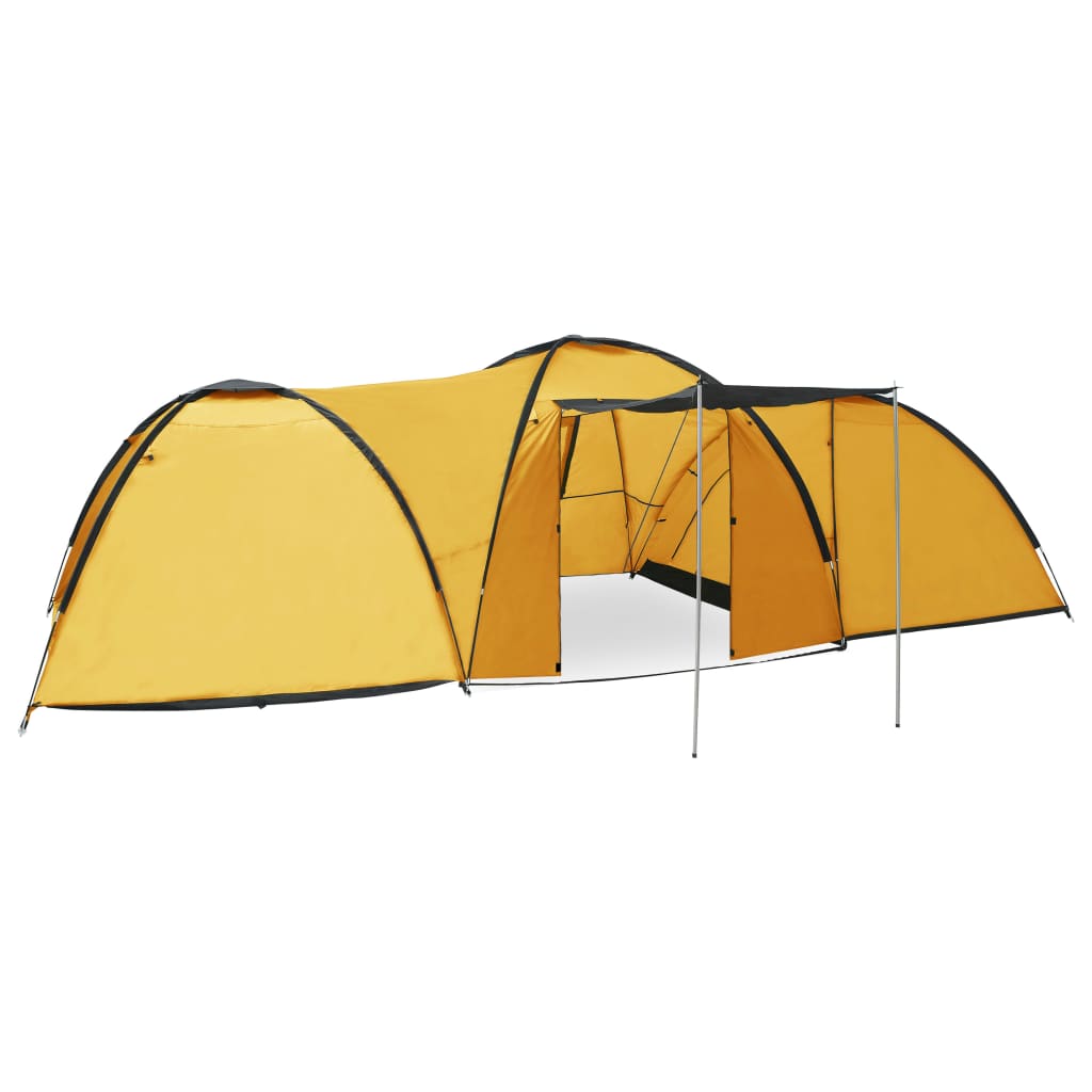 vidaXL Cort camping tip iglu, 8 persoane, galben, 650 x 240 x 190 cm vidaxl.ro