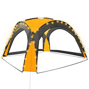 Party stan s LED světly 4 boční stěny 3,6 x 3,6 x 2,3 m žlutý - obrázek 2