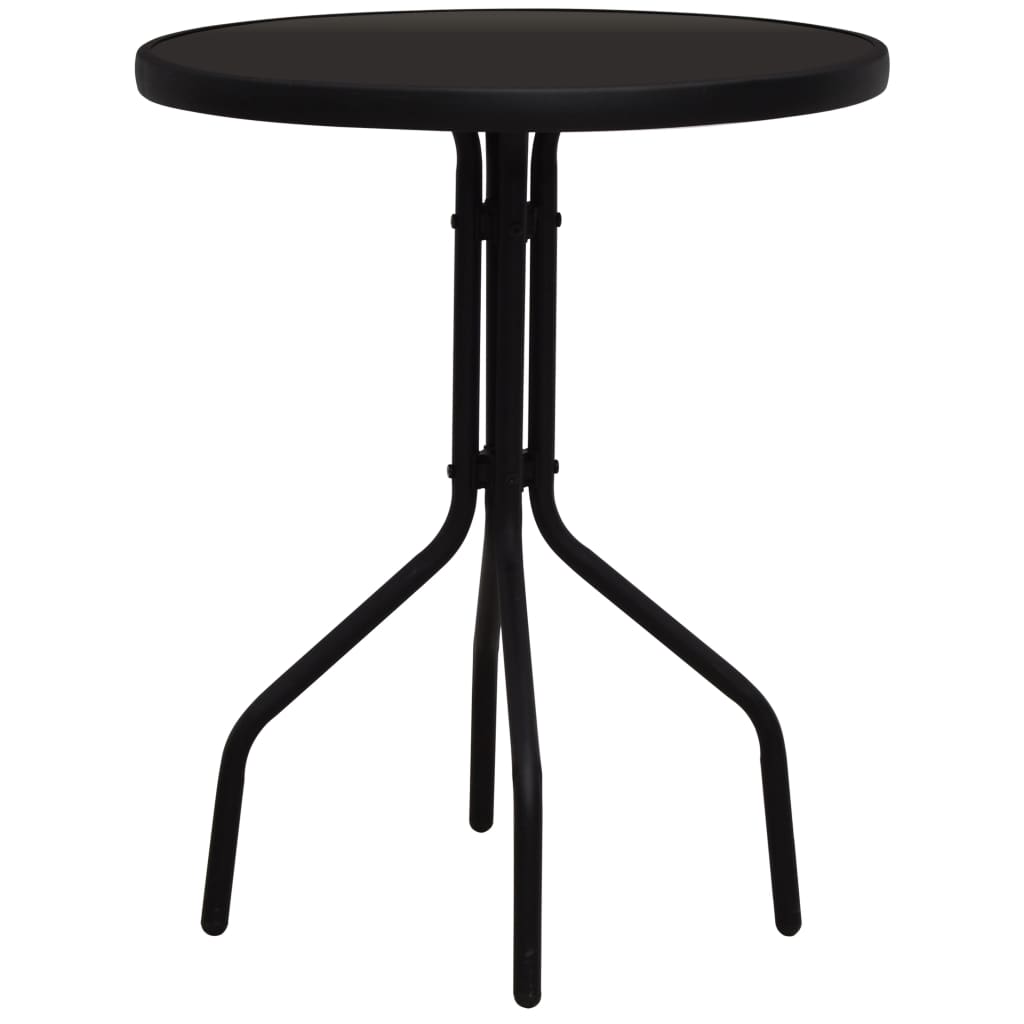 Vidaxl Set Mobilier De Bistro, 3 Piese, Negru, Ratan Pvc