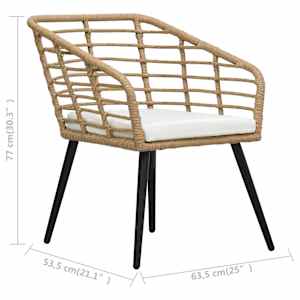 3dílný bistro set polyratan dub - obrázek 7