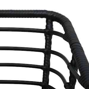 Zahradní židle s poduškami 2 ks polyratan černé - obrázek 6