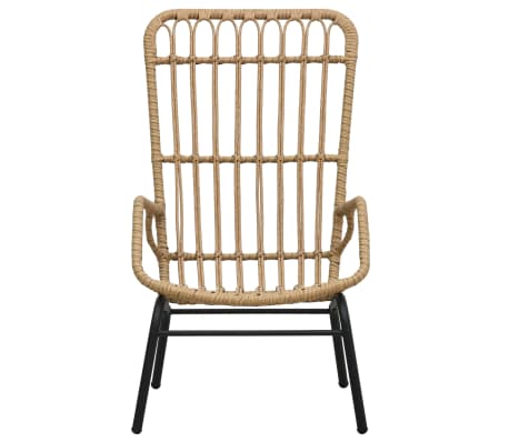 vidaXL Cadeira de jardim vime PE castanho-claro