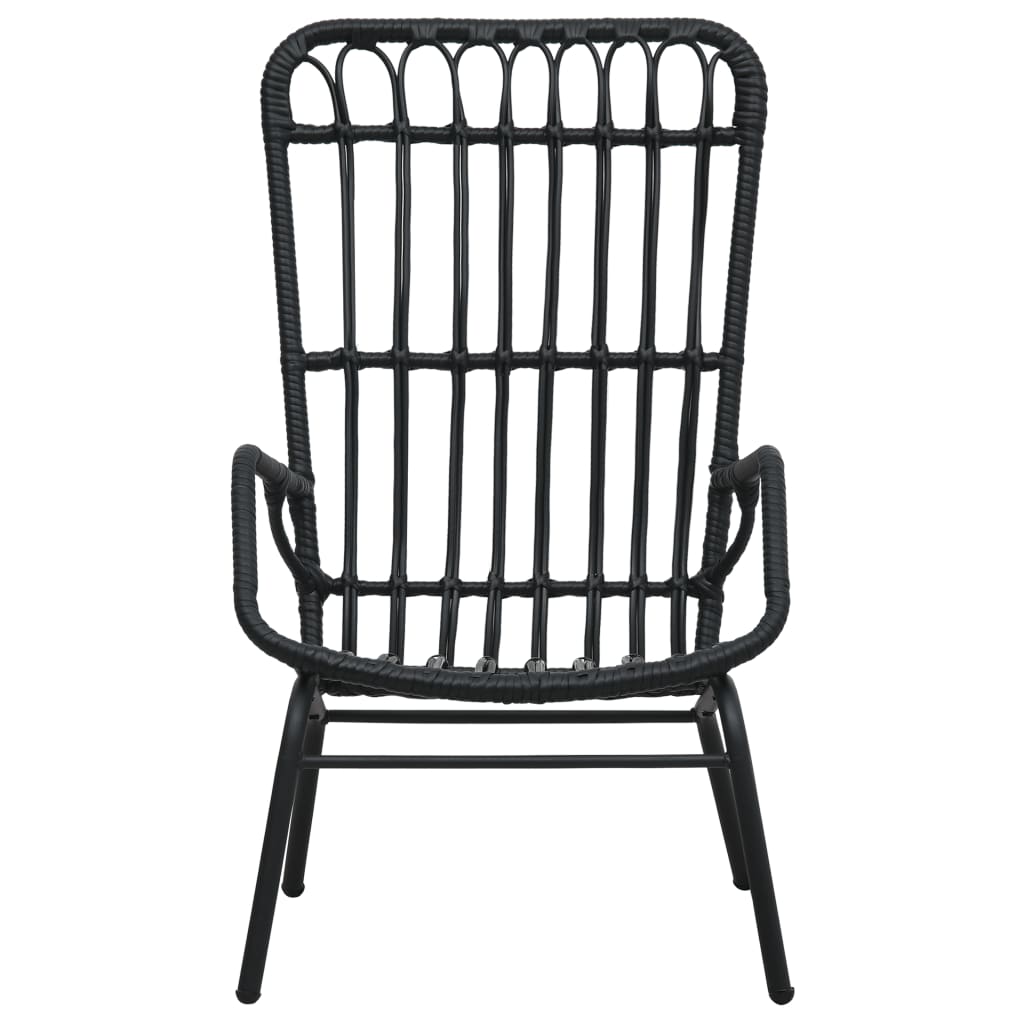 vidaXL Tuinstoel poly rattan zwart afbeelding