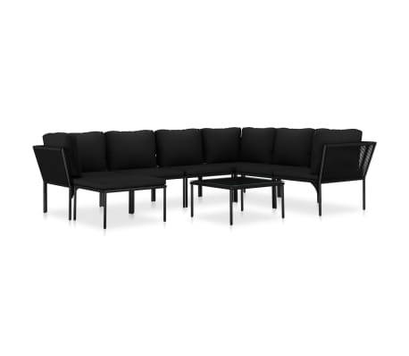 vidaXL Juego de muebles de jardín 8 piezas con cojines PVC vidaXL Juego de Muebles de Jardín 8 Piezas con Cojines PVC