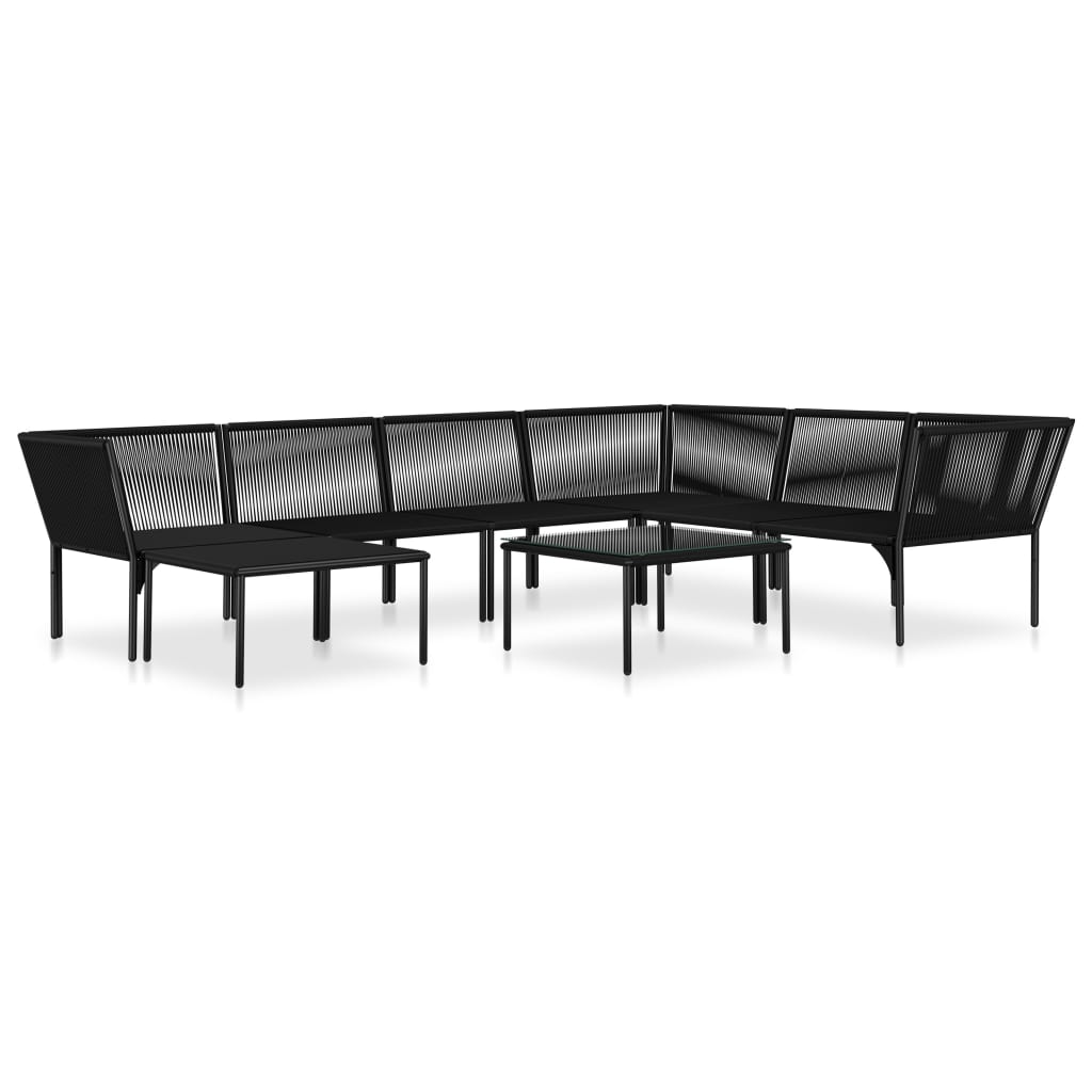 Thumbnail - vidaXL 8-tlg. Garten-Lounge-Set mit Auflagen Schwarz PVC