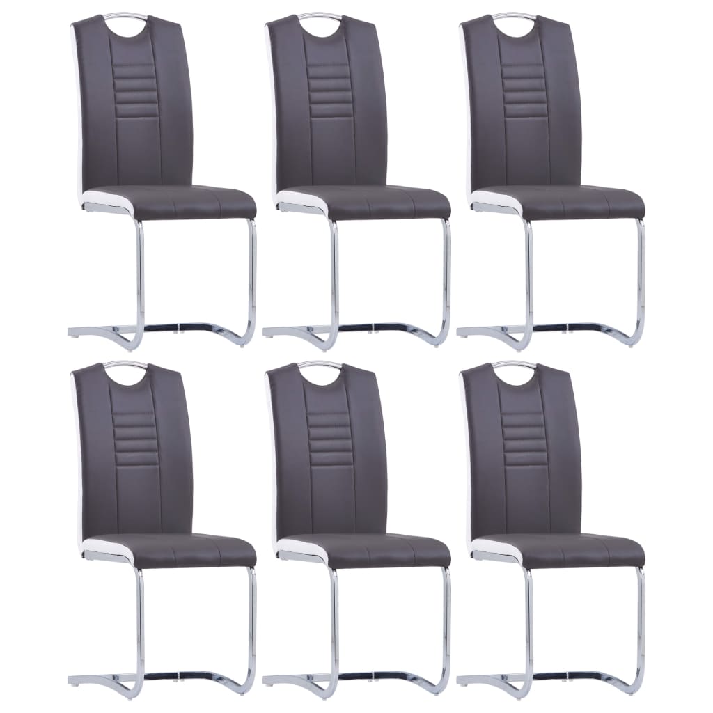 Konzolové jídelní židle 6 ks šedé umělá kůže