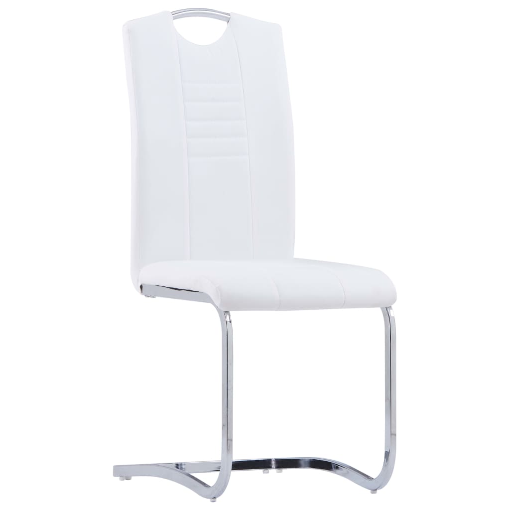Konzolové jídelní židle 6 ks bílé umělá kůže