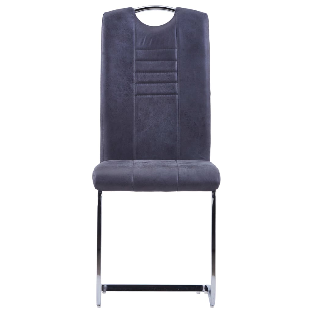 Konzolové jídelní židle 6 ks šedé umělá broušená kůže