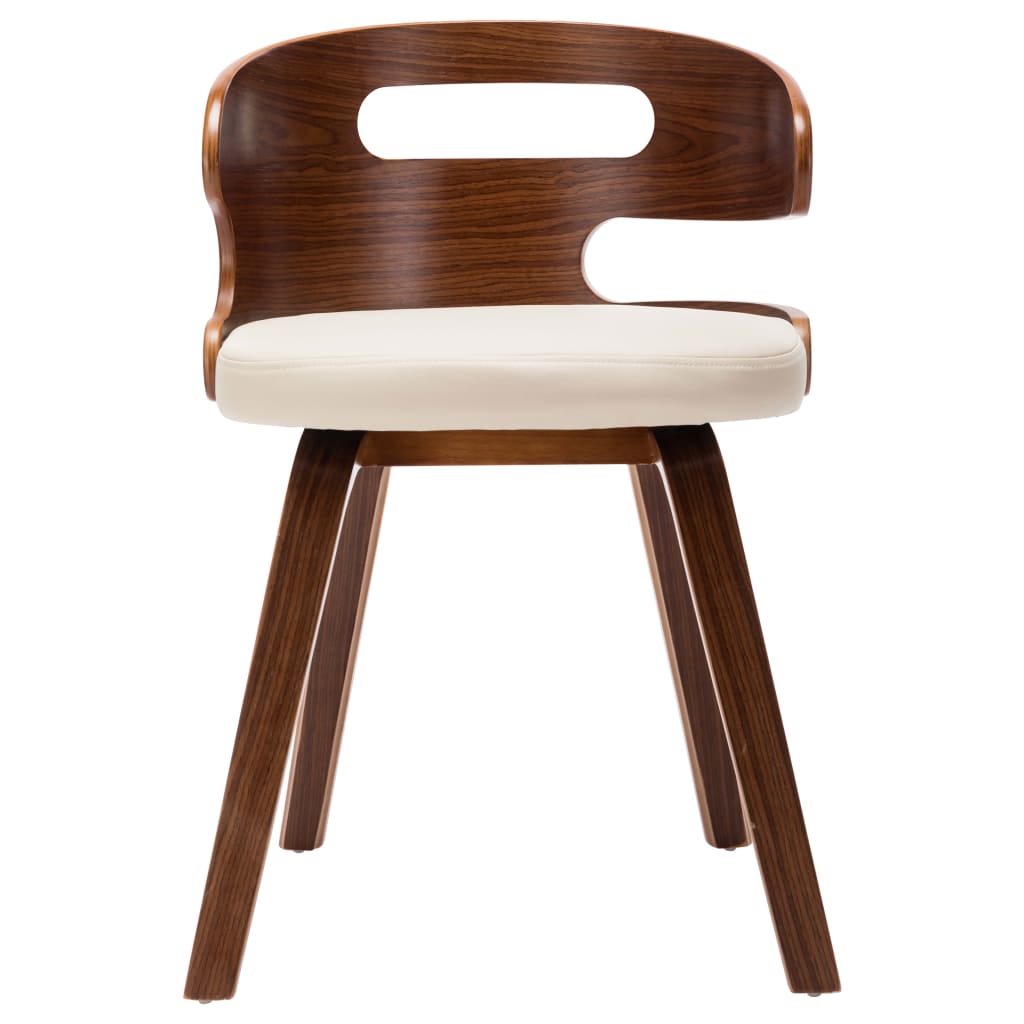 

vidaXL Eetkamerstoelen 6 st gebogen hout en kunstleer crème