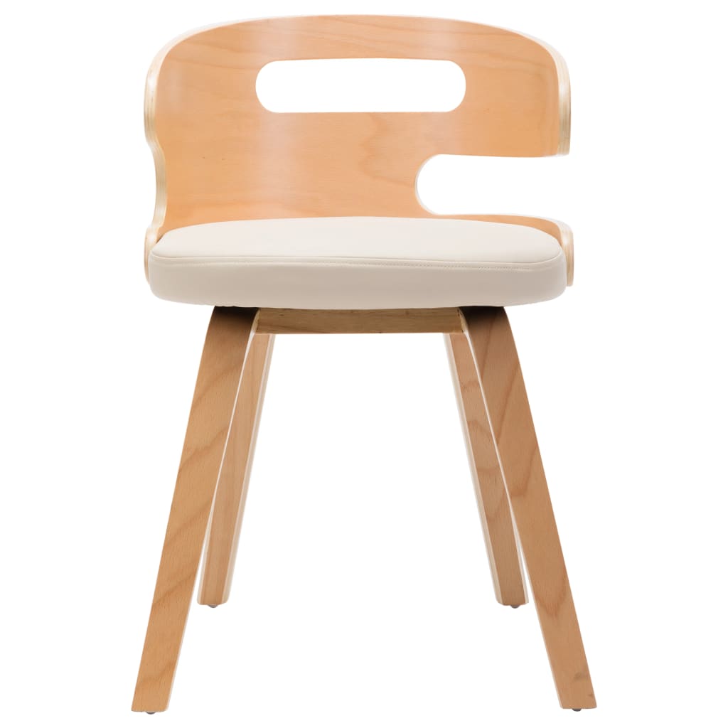 

vidaXL Eetkamerstoelen 6 st gebogen hout en kunstleer crème
