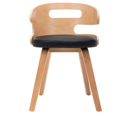 vidaXL Matstolar 4 st svart b&ouml;jtr&auml; och konstl&auml;der