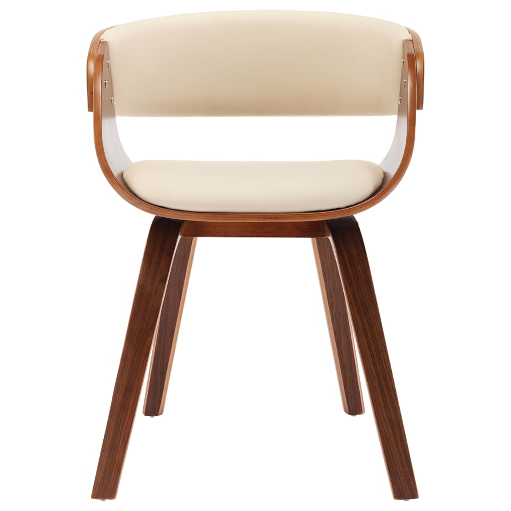 vidaXL Jedálenské stoličky 6 ks krémové ohýbané drevo a umelá koža