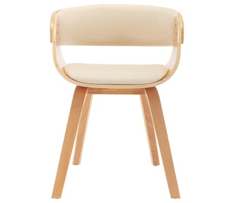 vidaXL Cadeiras jantar 2 pcs madeira curvada e couro artificial creme