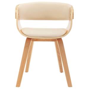 vidaXL Cadeiras jantar 2 pcs madeira curvada e couro artificial creme