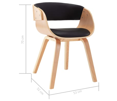 vidaXL Chaises de salle à manger 2 pcs Noir Bois courbé et similicuir vidaXL Chaises de salle à manger 2 pcs Noir Bois courbé et similicuir