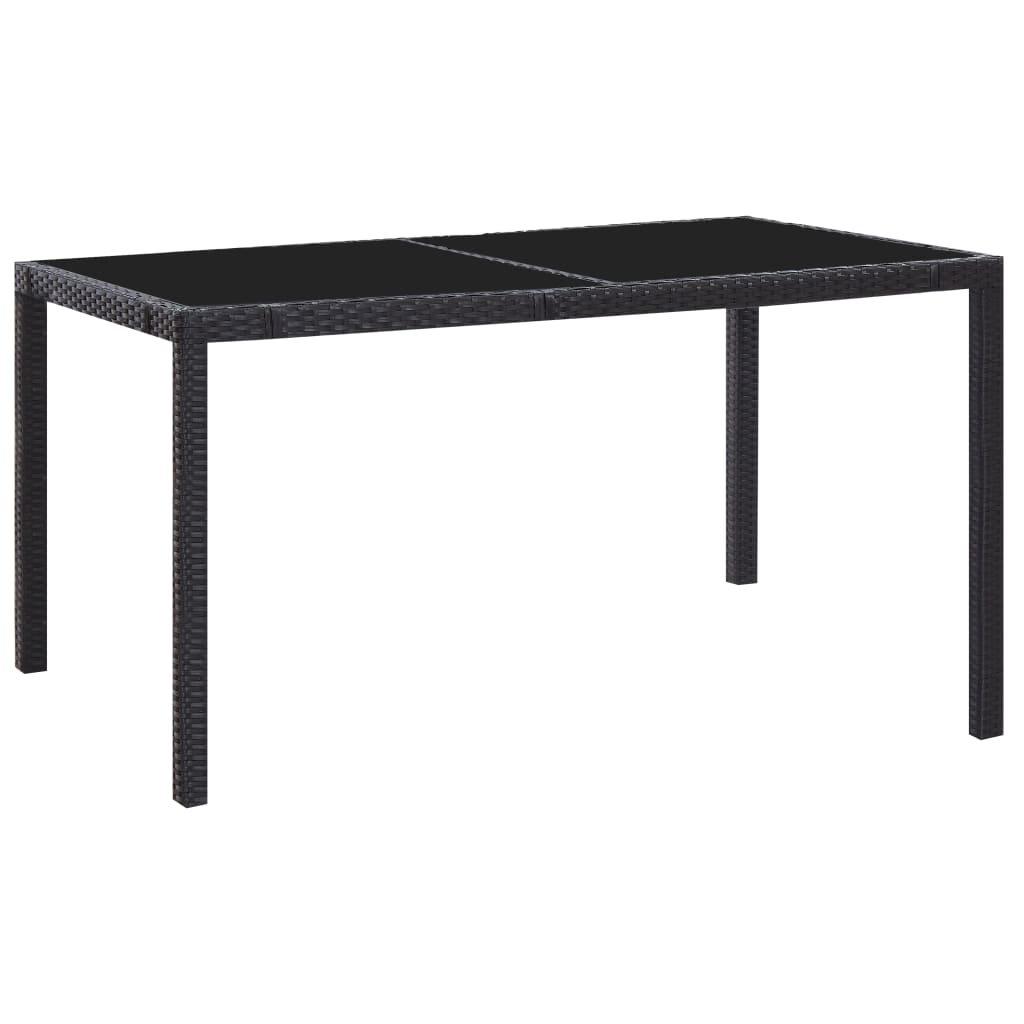 vidaXL 7-delige Tuinset poly rattan zwart afbeelding