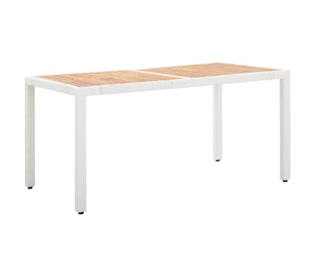 vidaXL 屋外ダイニング7点セット ポリラタン製 ホワイト