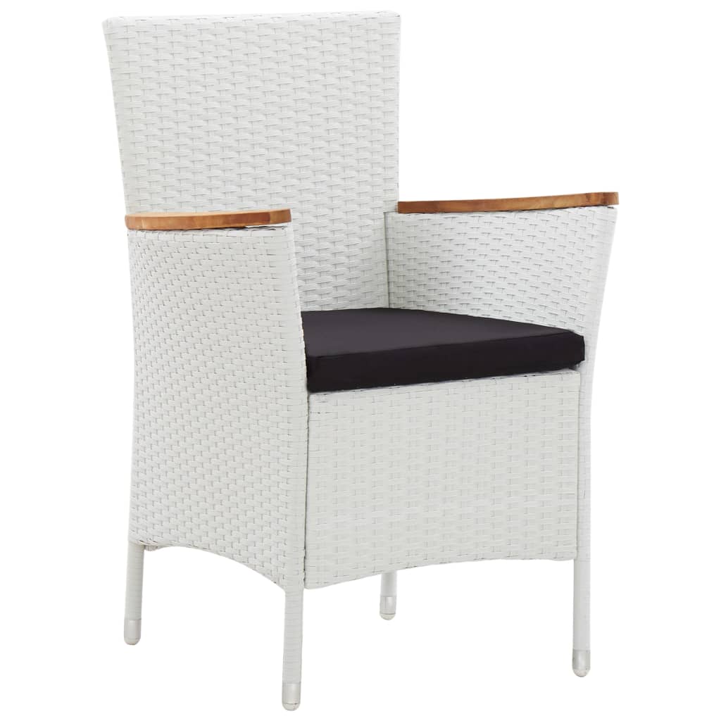 vidaXL Garden Chairs 2 pcs White Poly Rattan