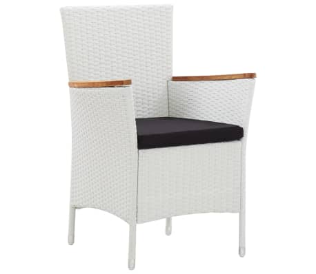 vidaXL Patio Chairs 2 pcs White Poly Rattan