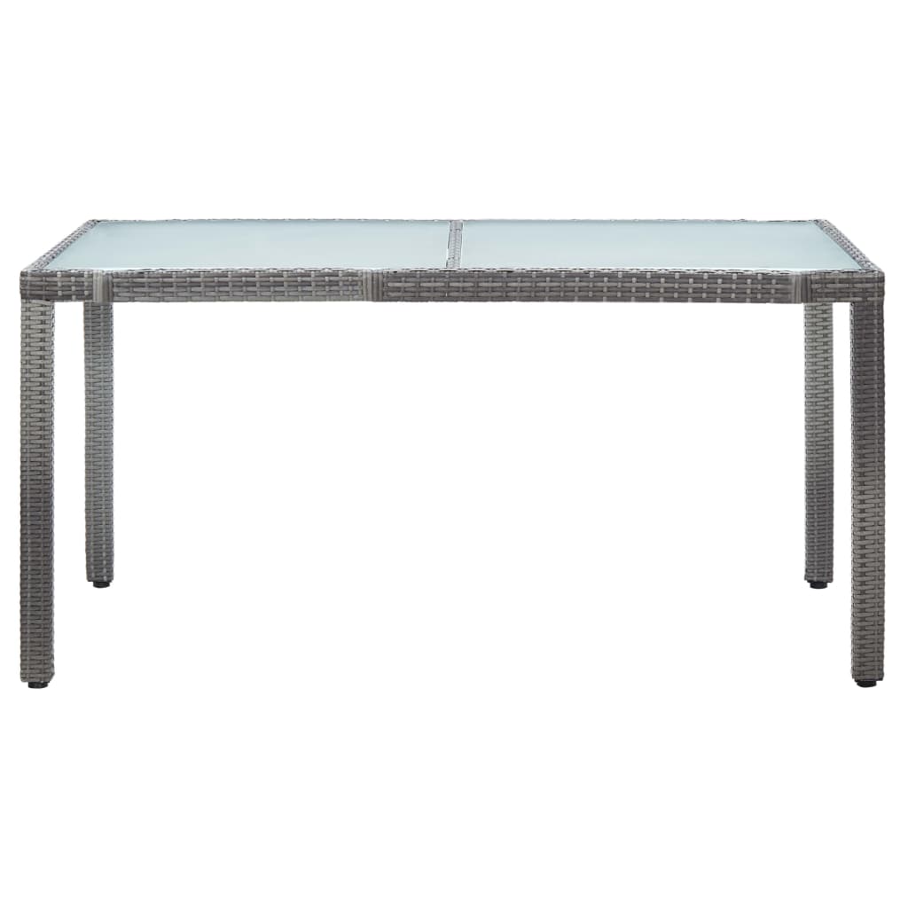 vidaXL Garden Table Grey 150x90x75 cm Poly Rattan