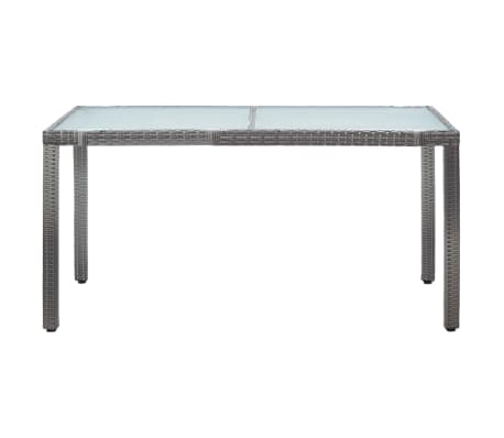 vidaXL Tuintafel 150x90x75 cm poly rattan grijs