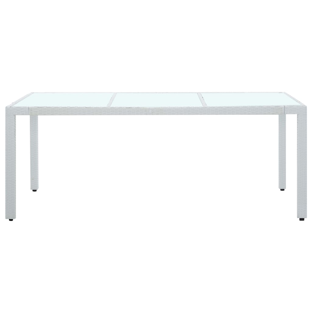 vidaXL Table de jardin Blanc 190x90x75 cm Résine tressée