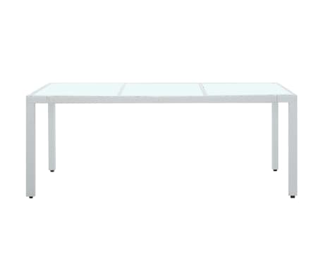 vidaXL Garden Table White 190x90x75 cm Poly Rattan