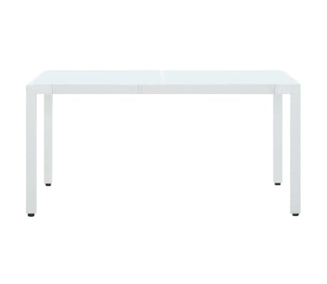 vidaXL ガーデンテーブル 150x90x75cm ポリラタン製 ホワイト