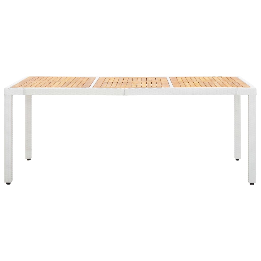 

vidaXL Tuintafel 190x90x75 cm poly rattan en massief acaciahout wit