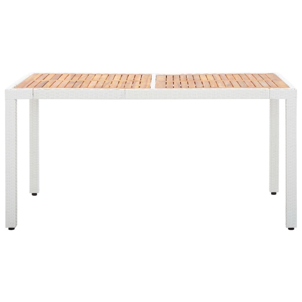 

vidaXL Tuinbartafel 150x90x75 cm poly rattan en massief acaciahout wit