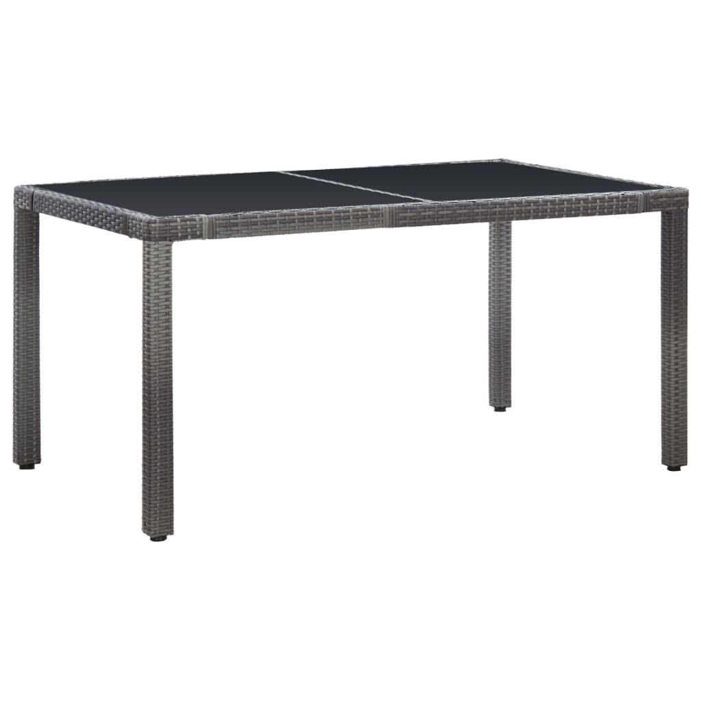 vidaXL 7-delige Tuinset poly rattan grijs afbeelding