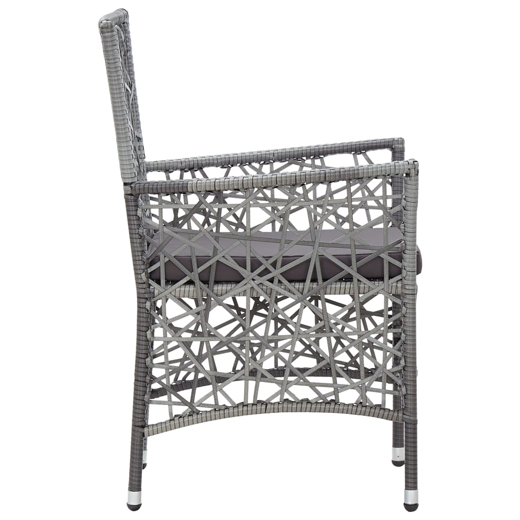 Set Da Pranzo Da Giardino 7 Pz In Polyrattan Grigio VidaXL 19 width=274