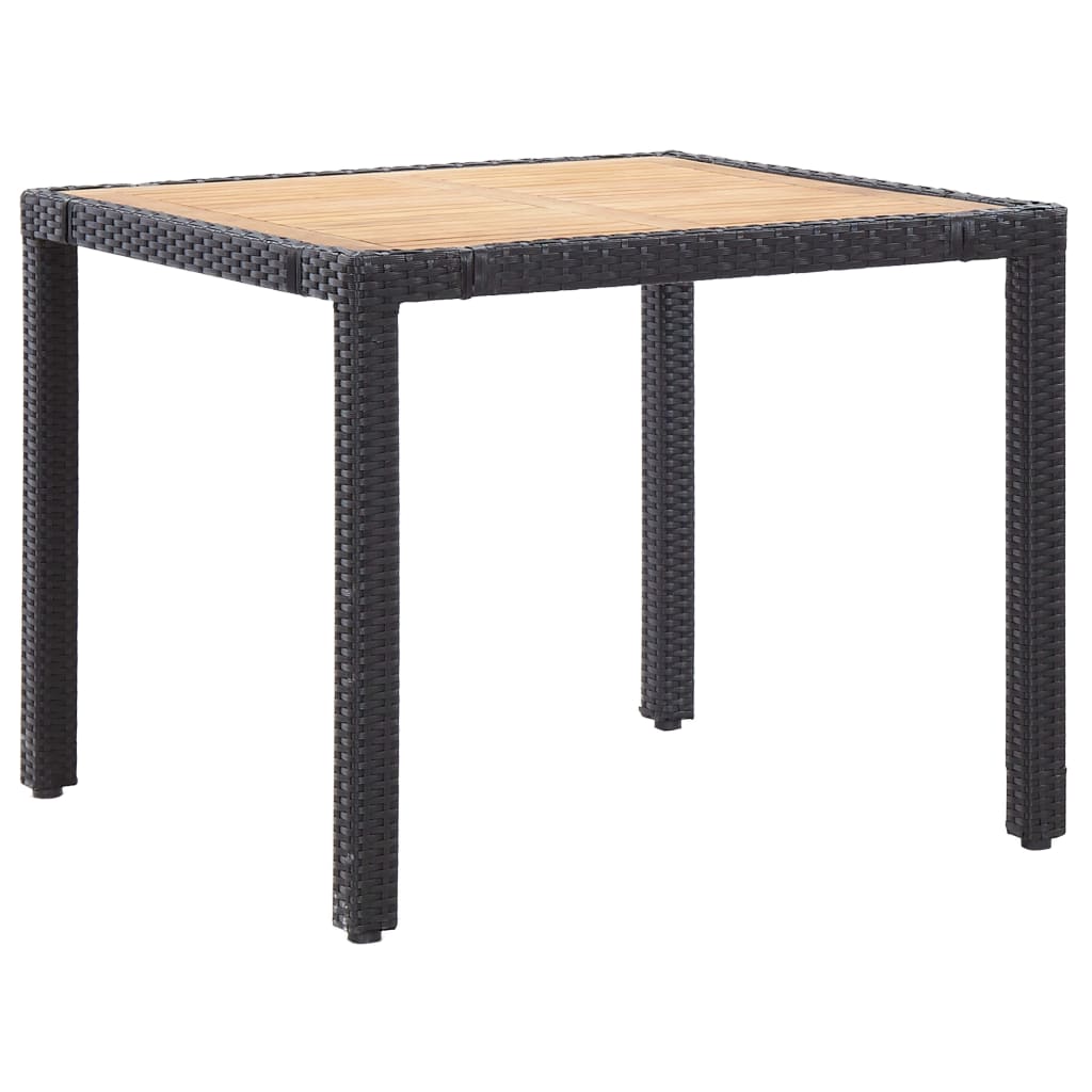vidaXL 5-delige Tuinset met kussens poly rattan zwart afbeelding