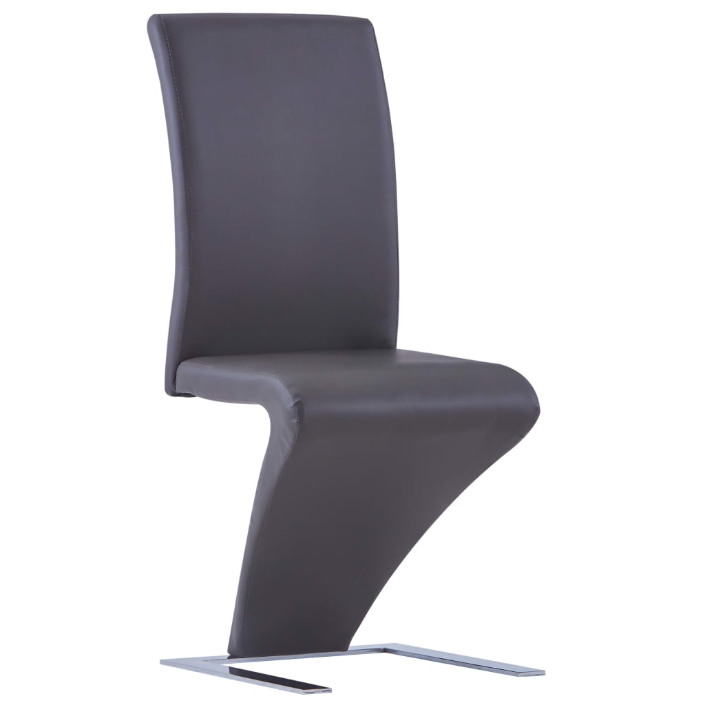 

vidaXL Eetkamerstoelen met zigzag-vorm 4 st kunstleer grijs