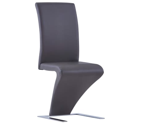 vidaXL Valgomojo kėdės, 4 vnt., pilkos sp., dirbtinė oda, zigz. formos